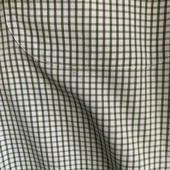 BROOKS BROTHERS  THE ORIGINAL POLO SHIRT Mens 16/35  LONG SLEEVE Green Checked - Picture 3 of 8
